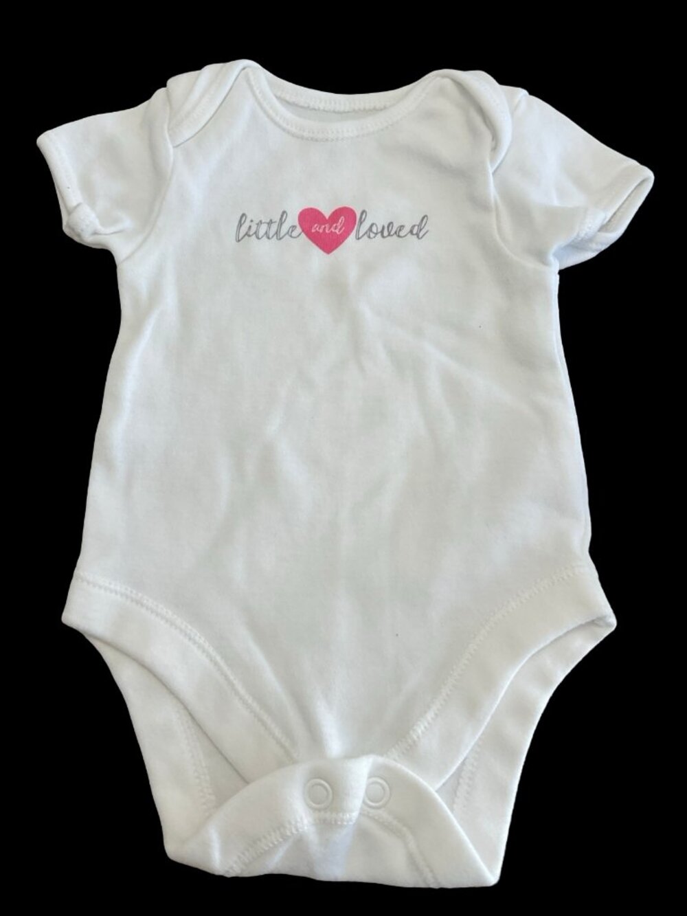 👣 10/$25 - White "Little and Loved" Onesie